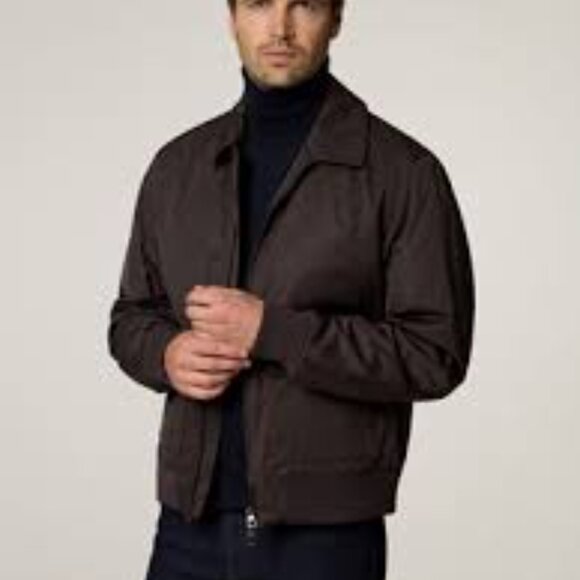 NWT- LONDON FOG LIGHT WEIGHT ZIP FRONT GOLF JACKET IN DARK BROWN - Picture 4 of 4